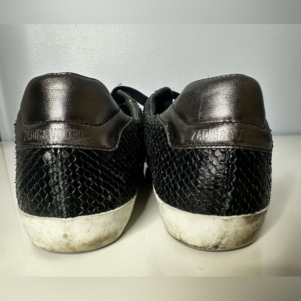 Zadig & Voltaire Python Leather Low Sneakers Sz 4… - image 4